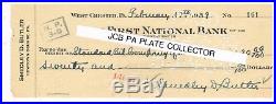 VERY Rare Personal Signed Check of USMC MOH Marine General Smedley D. Butler