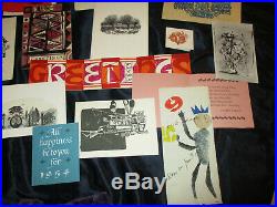 V Lge Portfolio Hand-signed Personal Greetings Cards from Famous Artists etc