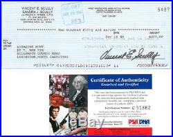 Vin Scully Signed Los Angeles Dodgers Authentic Personal Check (PSA/DNA) #C51862