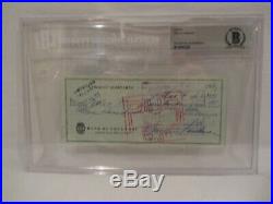 Vince Lombardi 1962 Signed Personal Check Beckett Slabbed