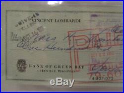 Vince Lombardi 1962 Signed Personal Check Beckett Slabbed