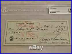 Vince Lombardi 1964 Signed Personal Check #281 Bold Signature Beckett Slabbed