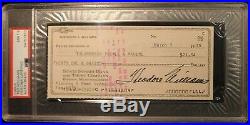 Vintage 1975 Ted Williams Signed Personal Check PSA/DNA Mint 9