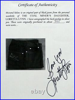 Vintage LORETTA LYNN Signed BLACK JEANS with AUTOGRAPH & LORETTA'S PERSONAL COA