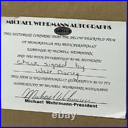 Walt Disney Authentic Personal Signed Check