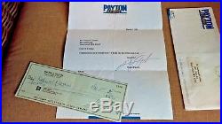 Walter Payton Autographed Hand Signed Personal Check & Letter Payton Price Low
