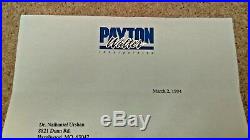 Walter Payton Autographed Hand Signed Personal Check & Letter Payton Price Low