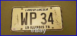 Walter Payton Signed License Plate From Actual Personal Car. Only 1 In Existence