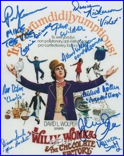 Willy Wonka Photo Signed In Person By 9 RARE! E43
