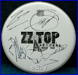 Zz Top Signed-autograph 13 Drumhead-signed In Person Vg+ / Nm